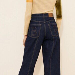 BAUM UND PFERDGARTEN Nara Wide-Leg Ankle Crop Dark Denim Jeans Sz 34 (US 2)
